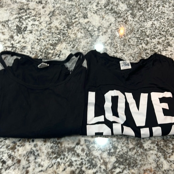 Pink VS Victoria Secret Vintage Shirt Black Long Small Baseball Y2K Bundle - Picture 1 of 7